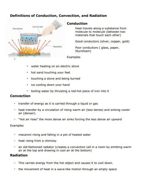 Convection Conduction Radiation Worksheet Free Worksheets Samples