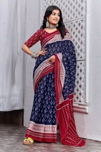 Beautiful Designer Pure Soft Jaipur Block Print Cotton Saree At Rs 795