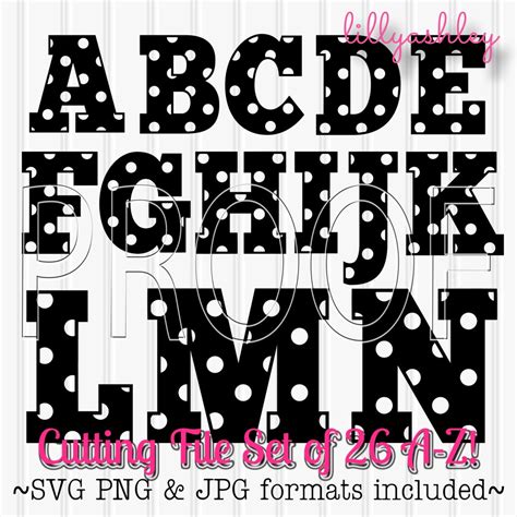 Letter Alphabet Svg Files Polkadot Letters Includes A Z Uppercase