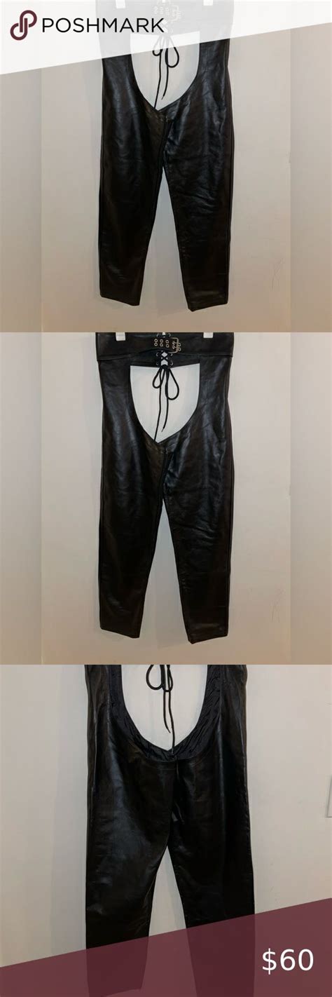 Mens Leather Chap Bluf Gay Punk Kink Bikers Cowhide Waist Leather Men Gay Punk Chaps