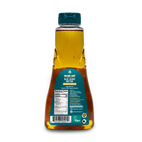 Organic Light Blue Agave Nectar Pack Oz Each Bottle Blue Green