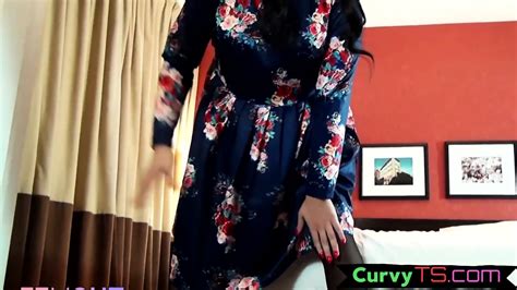 Curvy Trans Teases Her Ass While Tugging