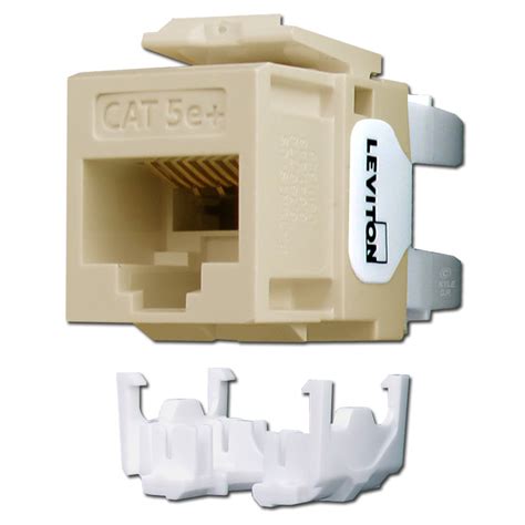 Leviton Ivory Duplex Outlet Insert With 2 Quick Port Jack Openings