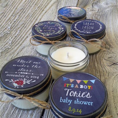 Set Of 12 4 Oz Candle Wedding Favor Soy Personalized Etsy