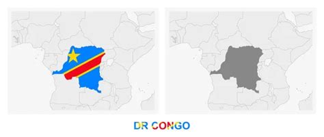 Dos Versiones Del Mapa De La Rep Blica Democr Tica Del Congo Con La