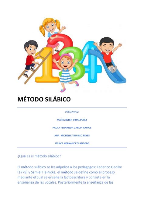 Método Silábico MÉtodo SilÁbico Presentan Maria Belen Vidal Perez