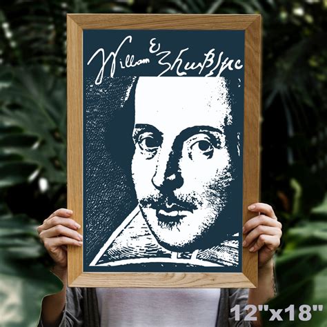 William Shakespeare Poster Literature Theater Wall Art Print Etsy