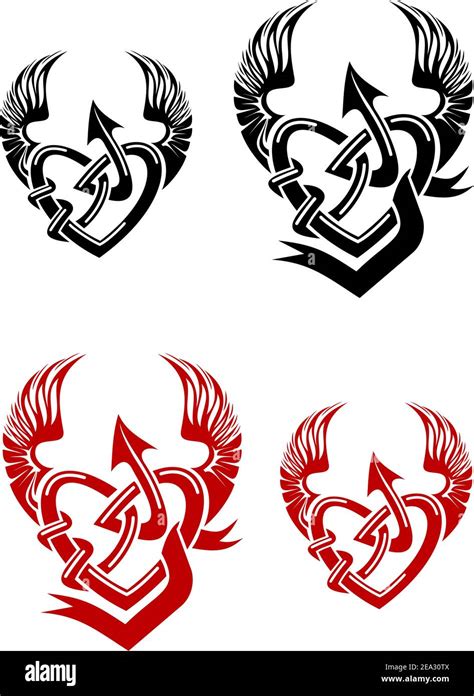 Isolated tattoo of black and red heart Stock Vector Image & Art - Alamy