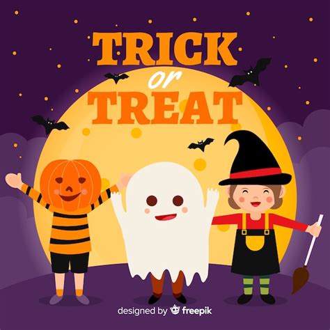 Free Vector | Happy halloween background with cute cartoon characters