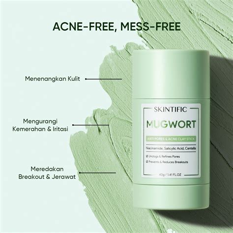 SKINTIFIC Mugwort Acne Clay Stick 40g Lazada Indonesia