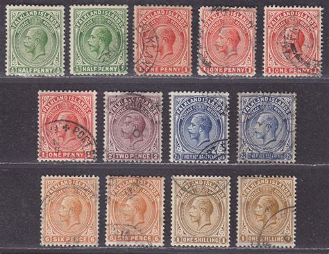 Falkland Islands 1912 20 King George V Selection To 1sh Mostly Used