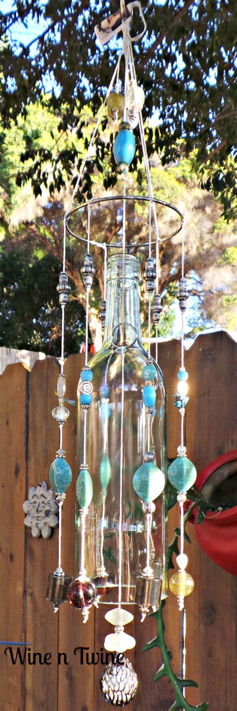 Recycled Wine Bottle Wind Chime Etsy