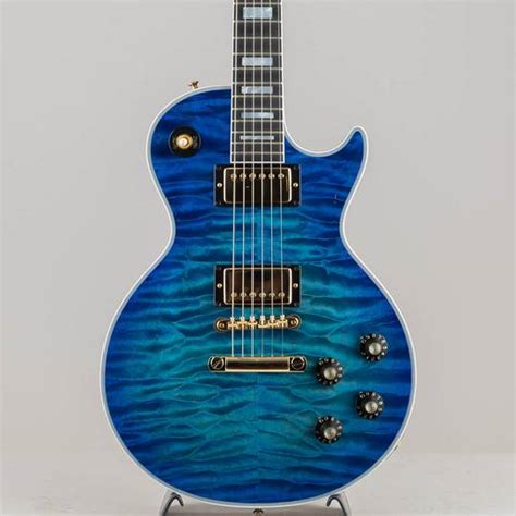 Gibson Custom Shop Les Paul Custom Aaaaa Quilt Top Trans Blue