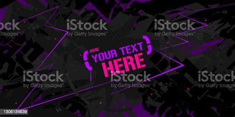 Dark Black Cyberpunk Neon Abstract Graffiti Style Banner Vector