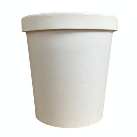 White Plain 1250ml Paper Food Container With Paper Lid At Rs 96piece In Kakinada