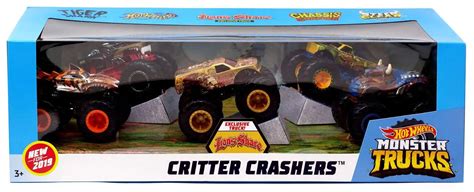 Hot Wheels Monster Trucks Critter Crashers Diecast Car 5-Pack Mattel ...