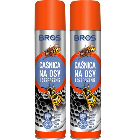 BROS GAŚNICA SPRAY AEROZOL PREPARAT NA OSY SZERSZENIE GNIAZDA 2x 600ML