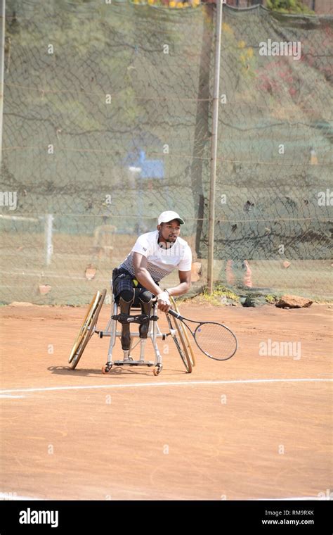 South Africa S Wheelchair Tennis Player Evans Maripa Seen In Action