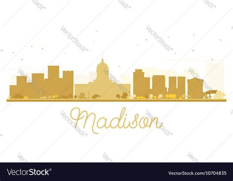 Madison City Skyline Golden Silhouette Royalty Free Vector