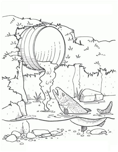 Ocean Pollution Water Pollution Coloring Pages & book for kids.