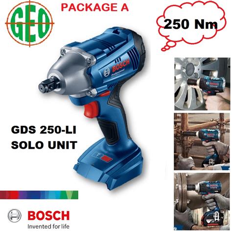 Bosch Gds 250 Li 18v Professional Cordless Impact Wrench 250nm Shopee