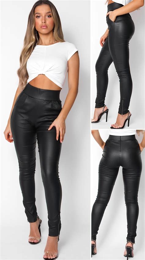 Fire It Up Wet Look Pants Black | Pants women fashion, Spring pants ...