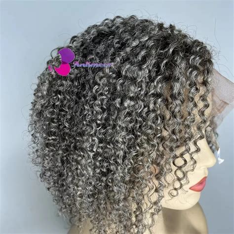 Brazilian Human Hair Sliver Grey Wigs For Black Women Gray Wig Afro