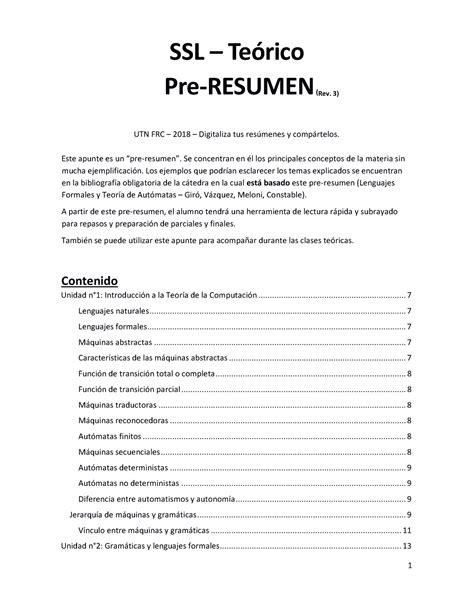 Resumen Ssl Sintaxis Y Sem Ntica De Los Lenguajes Utn Frc Ssl