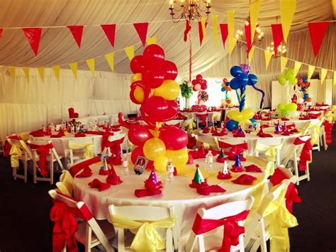 Circus Theme Tables Handmade Hats Balloon Centerpieces And Bow Tie