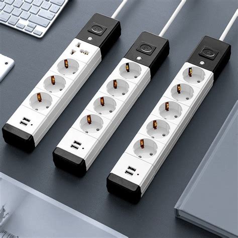 Розетка с удлинителем длиной 1,8 метра, сетевой фильтр с разъемами USB ...