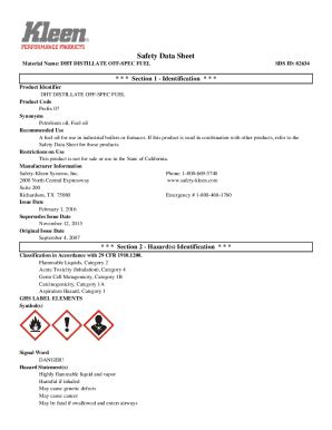 Fillable Online Safety Data Sheets Petroleum Industry Practices Fax