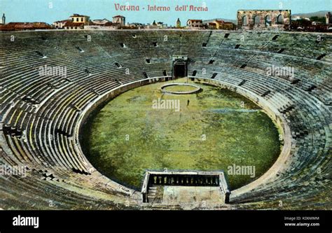 Anfiteatro Romano Di Verona Arena Di Verona Vista Interna Costruita