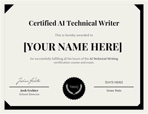 AI Writing Certification Course Technical Writer HQ