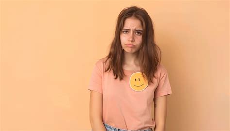 Premium Photo Beautiful Brunette Young Woman With Sad Face Sad