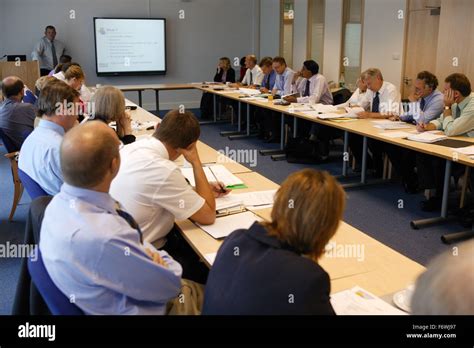 Group Of Employees At An Nhs Teamwork Meeting Stock Photo Alamy