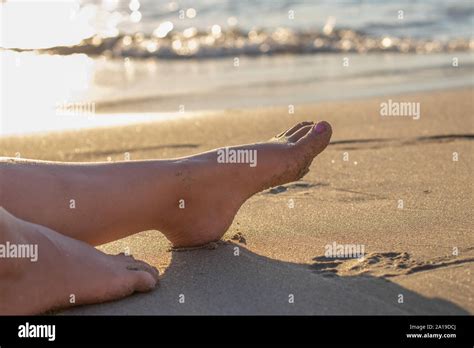 Beauty Perfect Woman Waxing Legs Sunbathing On The Beach Hot Sex Picture