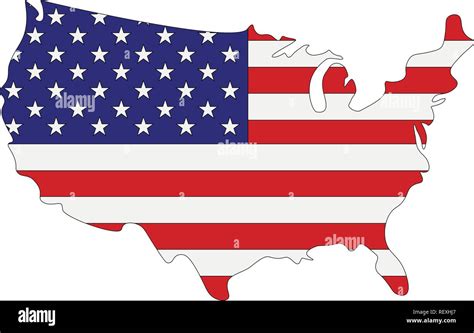 Map Of Usa With Flag Inside United States Of America Map Vector