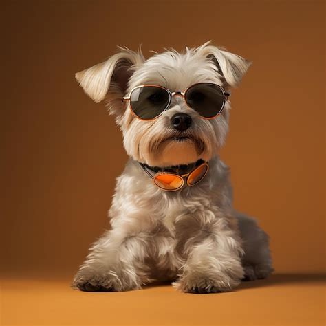 Un Perro Con Gafas De Sol Foto Premium