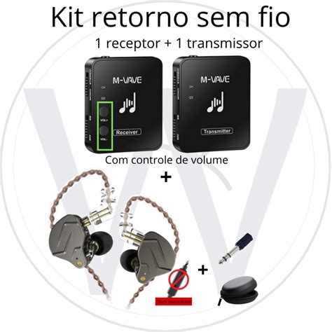 Kit Fone De Retorno Sem Fio Transmissor Shopee Brasil