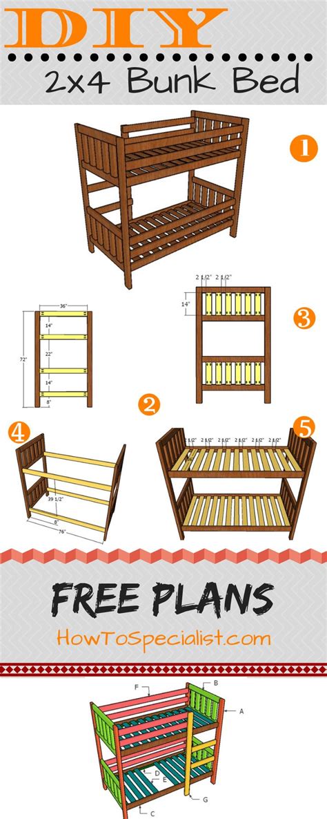 2x4 Bunk Bed Plans Howtospecialist How To Build Step By Step Diy Plans Diy Bunk Bed Bunk