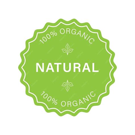 Premium Vector Natural Organic Product Green Stamp Eco Friendly Health Food Label Pure Symbol