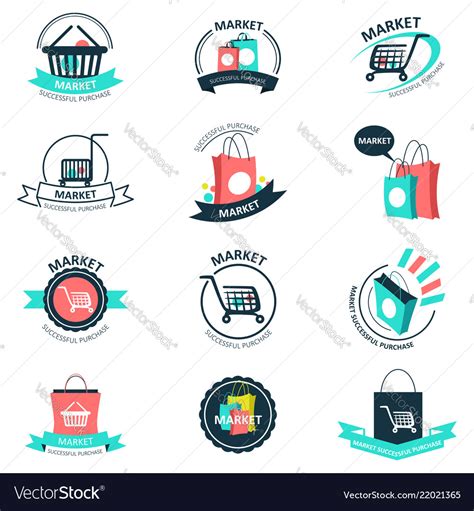 Shopping And Market Logos Royalty Free Vector Image