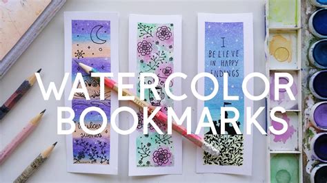 DIY: WATERCOLOR BOOKMARKS 🎨 EASY WATERCOLOR BACKGROUND - YouTube