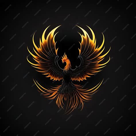 Premium Photo Simple Phoenix Logo On Black Background