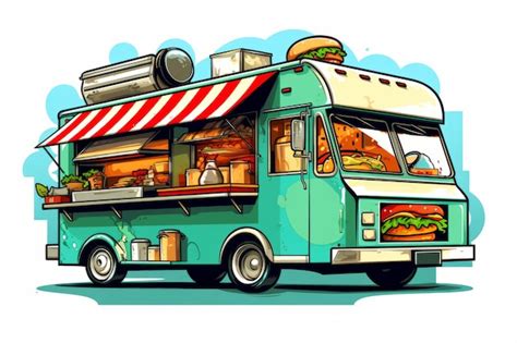 Premium Photo Savor The Flavor With Vibrant Food Truck Clip Art