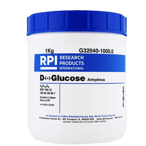 G32040 1000 0 D Glucose Dextrose Anhydrous USP Grade 1 Kilogram