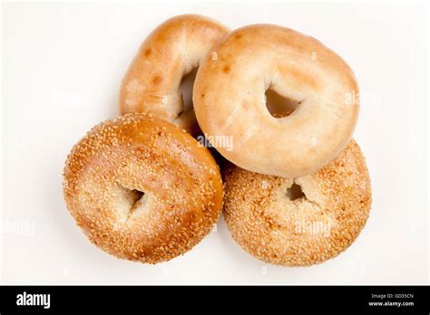 Bagels On White Background Stock Photo Alamy