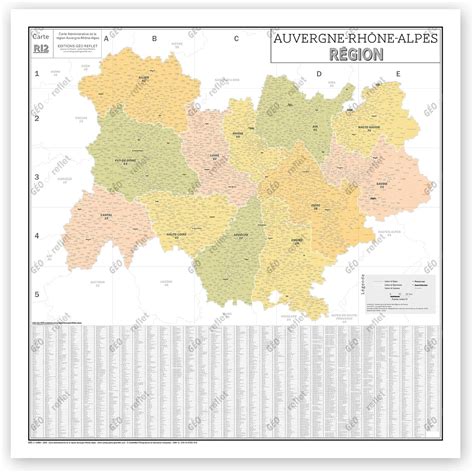 GéoReflet Carte de France Murale Carte Administrative Région