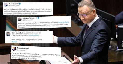 Prezydent Andrzej Duda Podczas Pierwszego Posiedzenia Sejmu Nowej Kadencji