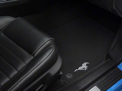 Ford Mustang Black Floor Mats W Running Pony Logo Front Only Br3z